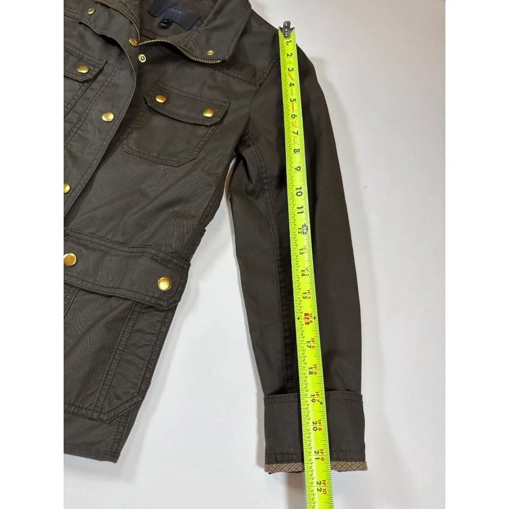 J.Crew The Downtown Field Jacket in olive green Zip Closure small (F328) - Picture 9 of 10